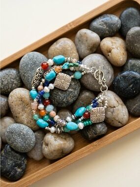 Bohemian Turquoise Multi-Strand Bracelet
